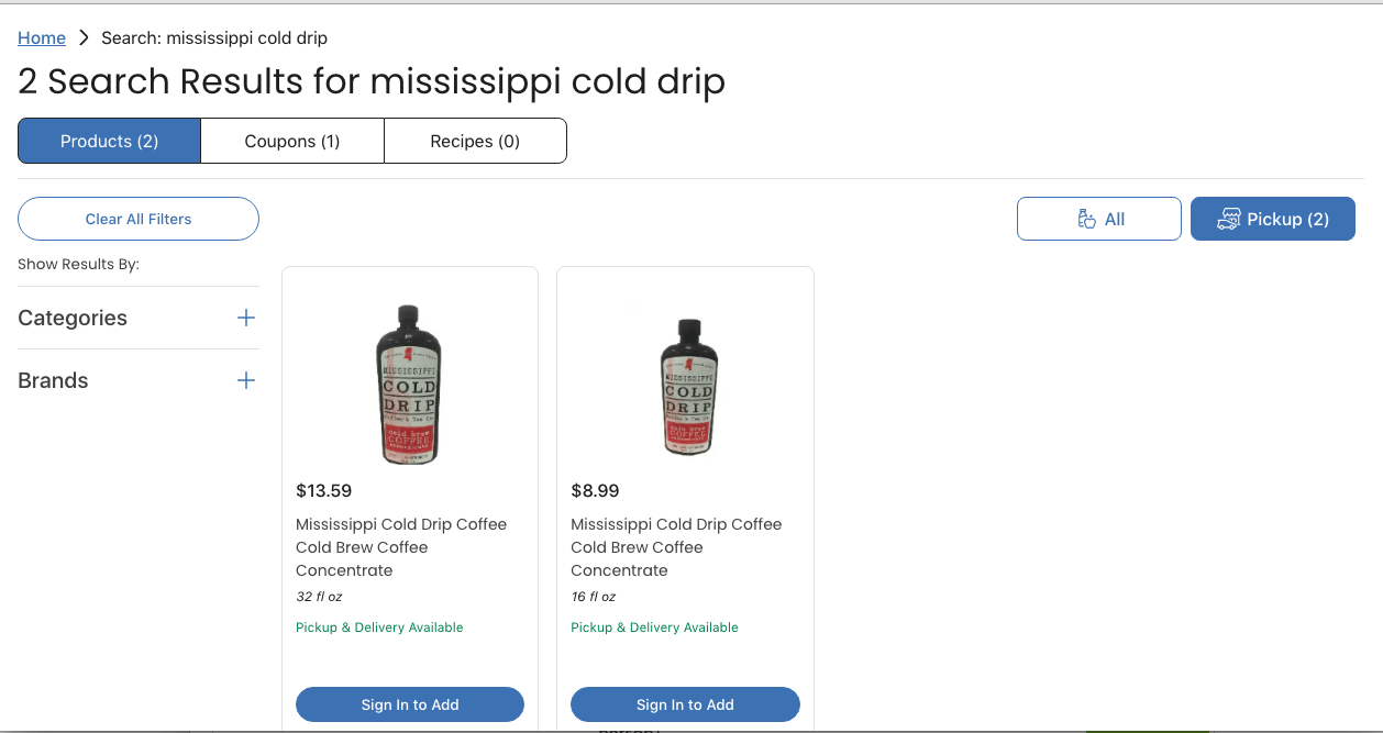 Checking out at Kroger - Mississippi Cold Drip