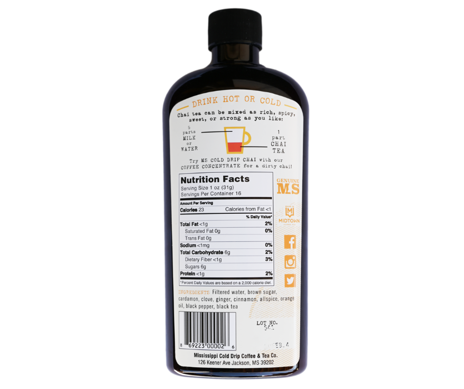 MS Cold Drip Chai Tea Concentrate
